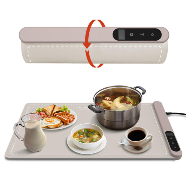 Fast Heating Foldable Food Portable Electric Warming Tray Smart Plate Silicone Plate Table Mat