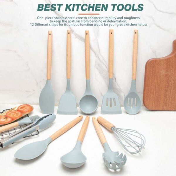 Food Grade Wholesale Silicone Personalized Kitchen Utensil Set Modern Baking Cooking ToolsFood Grade Wholesale Silicone Personalized Kitchen Utensil Set Modern Baking Cooking Tools