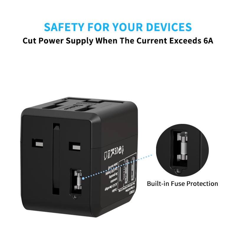 3.1A Fast Charge 1 Type-C Travel Adapter USB Wall Universal Multi-Plug