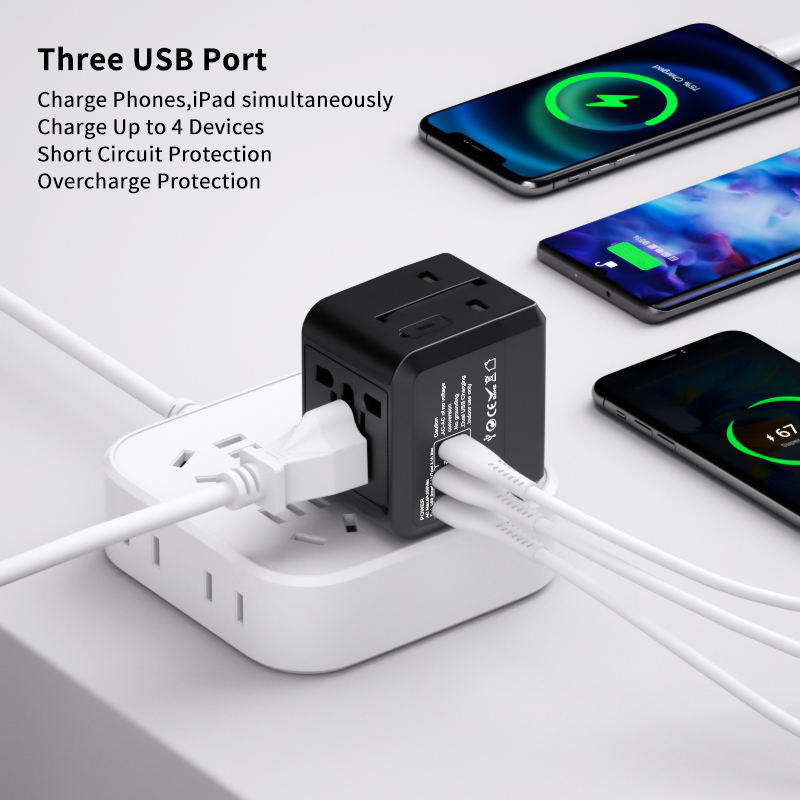3.1A Fast Charge 1 Type-C Travel Adapter USB Wall Universal Multi-Plug