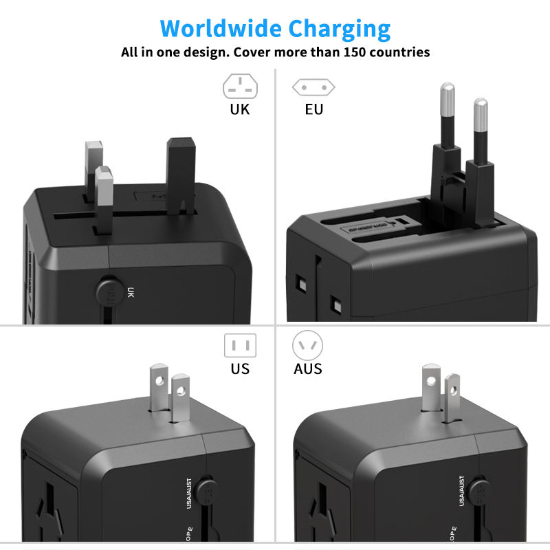 3.1A Fast Charge 1 Type-C Travel Adapter USB Wall Universal Multi-Plug